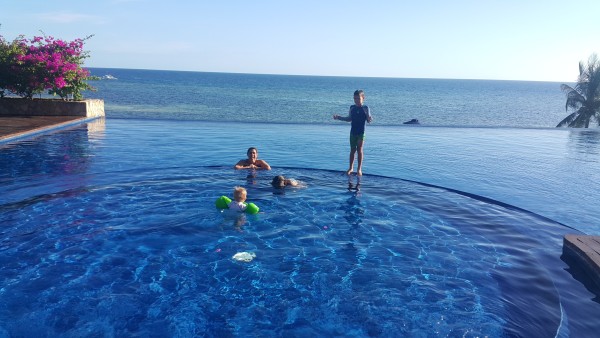 The main pool at Eskaya had a kiddie pool in front of the main pool. Basically our family was the only one using it during our stay.