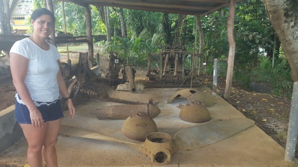 We saw some World War II machinery that is still laying around the island.