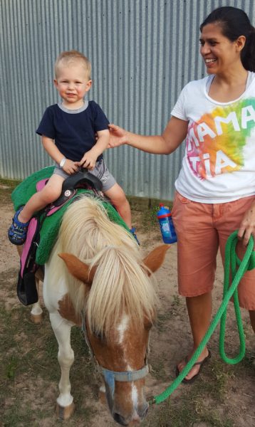 Blake was pretty happy with himself for riding a horse. He rode a second time while I was riding a horse as well.