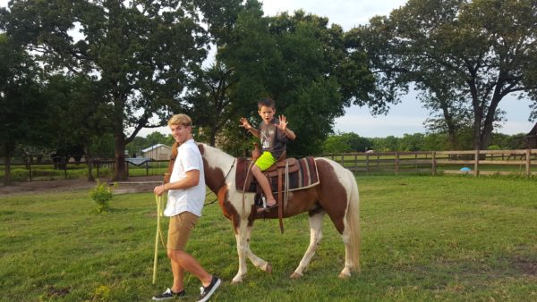 Mason rode a couple of different horses and loved having Casey lead him around.