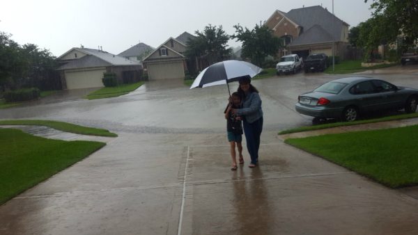 It rained a lot in Texas and caused a lot of flooding. Luckily we stayed safe.